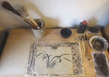 Load image into Gallery viewer, Japanese Spring Orchid Sumie Brush Painting - Greeting Card
