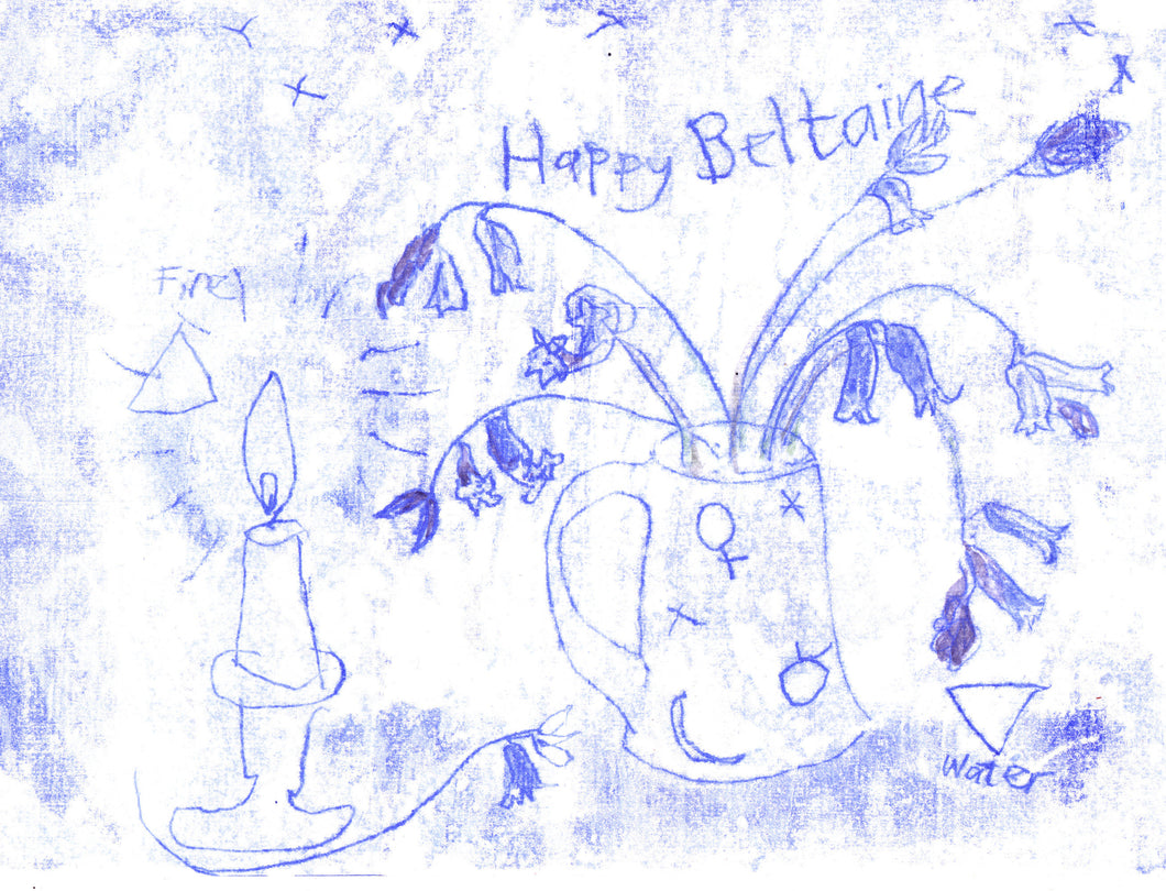Happy Beltane Bluebells - Pagan Greeting Card